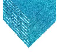 PIYO A4 Glitter EVA Foam Paper Self Adhesive Sparkly Craft Sheets Easy to Cut for DIY Card Making Creative Handmade Creations Classroom Scrapbooking (Sky Blue)