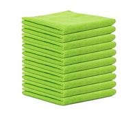 Piyo Microfiber Cleaning Cloths Pack 10 Ultra Soft Lint Free Reusable Cleaning Cloths Non Scratch Absorbent Cleaning Rags for Kitchen Car Window Bathroom Multi Surface Cleaning (Green)
