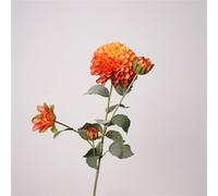 piyulk Emulate of 4 mini chrysanthemums, artificial dahlias, suitable for home decoration, table decoration, photography, wedding decorations, marigold fake flowers(Orange)