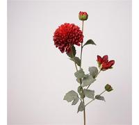 piyulk Emulate of 4 mini chrysanthemums, artificial dahlias, suitable for home decoration, table decoration, photography, wedding decorations, marigold fake flowers(Red)