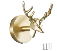 PIYYQNY Coat Hooks for Wall Home Decor Hooks Brass Animal Coat Rack for Wall Heavy Duty Single Hook Bedroom Hanger Hook Wall Mounted Coat Hook Brushed Gold(Deer)