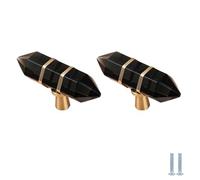 PIYYQNY Drawer Handles and Knobs 2 Pack Crystal Pulls Handmade Brass Wire Drawer Handles Brass Crystal Wardrobe Pulls Suitable for Dressing Tables Wardrobes Cabinet Doors(Black Single Hole 60mm)