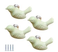 PIYYQNY Drawer Handles&Pulls 4 Pack Ceramic Pulls Cartoon Wardrobe Knobs for Children's Room Dove Shape Knobs Suitable for Cabinets Drawers Dressing Tables(Green 55mm)