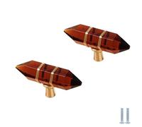 PIYYQNY Drawer Knobs 2 Pack Crystal Pulls Handmade Copper Wire Drawer Handles Brass Crystal Wardrobe Pulls Suitable for Dressing Tables Wardrobes Cabinet Doors(Brown Single Hole 60mm)