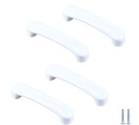 PIYYQNY Drawer Knobs 4 Pack Ceramic Pulls for Kids Room Wardrobe Door Handles Brass Drawer Knobs for Cabinets Dressing Tables Bathroom Wardrobes(White Hole Center 76mm/3 Inches)