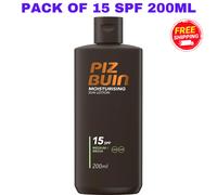 Piz Buin Moisturising Sun Lotion SPF 15 (200ml), Advanced Skincare Cream with UVA/UVB filters, Enriched Sunscreen to Prevent Premature Ageing