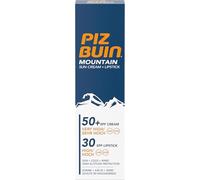 Piz Buin Mountain Face Suncream SPF 50+ and Lipstick SPF 30 2-in-1 (20ml), Facial Sunscreen with UVA/UVB Protection, Intensely Nourishing Lipcare for Harsh Weather Conditions