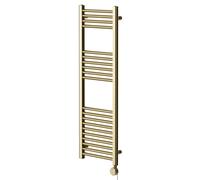 Pizarro Colore Straight Digital Thermostatic Electric Heated Towel Rail | Brushed Brass | Mild Steel | 1200mm x 400mm