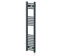 Pizarro Straight Electric Heated Towel Rail | Anthracite | Mild Steel | 1200mm x 300mm
