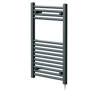 Pizarro Straight Electric Heated Towel Rail | Anthracite | Mild Steel | 800mm x 500mm