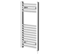 Pizarro Straight Electric Heated Towel Rail | Chrome | Mild Steel | 800mm x 400mm