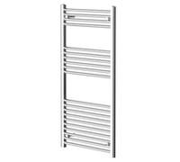 Pizarro Straight Heated Towel Rail | Chrome | Mild Steel | 1200mm x 600mm