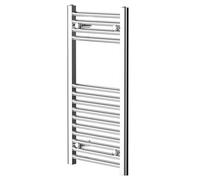 Pizarro Straight Heated Towel Rail | Chrome | Mild Steel | 800mm x 400mm