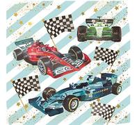 Pizazz for Men Nigel Quiney Artistic Male Birthday Card - Formula One F1 Race Cars Range - Gold Foil Finish