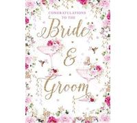 Pizazz Wedding Day Congratulations Card (NQ-DSD114) - Champagne Glasses - Foil & Flitter Finish - by Nigel Quiney