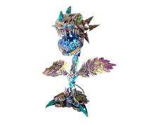 PizazzToy 3D Metal Puzzles for Adults, DIY Assembly Steampunk Mechanical Piranha Plant Flower Jigsaw Puzzles with LED Light, Model Kits for Adults to Build Home Decorations and Gifts Choice (770+PCS)