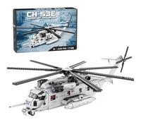 PizazzToy CH-53E Super Stallion Helicopter Building Blocks Set, 2193 Pieces 1/35 Scale Military Series Aircraft Bricks Model Kit, Collection Display Xmas Gifts Model Airplane for Men