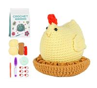 PizazzToy Crochet Kit for Beginners, Hand Knitting Chubby Chicken Crochet Kit with English Instructions & Step-by-Step Video Tutorials, Birthday and Christmas DIY Craft Gifts