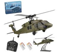 PizazzToy K170 RC Helicopter for Adult, 170 Size 2.4G 4CH Flybarless RC Helicopter with Adjustable Throttle Lever Left and Right, 6-Axis Gyroscope Altitude Hovering, Remote Control Military Airplane