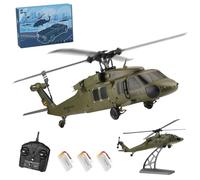PizazzToy K170 RC Helicopter for Adult, 170 Size 2.4G 4CH Flybarless RC Helicopter with Adjustable Throttle Lever Left and Right, 6-Axis Gyroscope Altitude Hovering, Remote Control Military Airplane