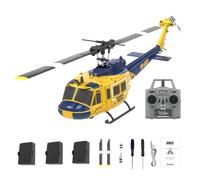 PizazzToy RC Helicopter for Adults, C032 1/48 Scale UH-1 Huey 2.4G 6CH Flybarless Helicopter Model with Smart Positioning & Altitude Hold, RC Military Aircraft with 6G/3D Stunt Mode (RTF Version)