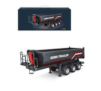 PizazzToy RC Semi Trailer for 770S Heavy Duty Truck, 1/18 Scale Remote Controlled Trailer with Liftable Bed, Adjustable Support Legs and Rear Lights (Red)
