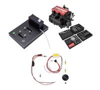 PizazzToy SEMTO Engine Model That Runs, ST-NF2 L2 Mini Inline Double-Cylinder Four-Stroke Air-Cooled Metal Interal Combustion Engine Build Kit with Gasoline Engines Conversion Kit and Ignition Set