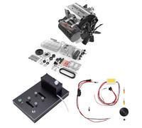 PizazzToy SEMTO Engine Model That Runs, ST-NF2 L2 Mini Inline Double-Cylinder Four-Stroke Air-Cooled Metal Interal Combustion Engine Build Kit with Gasoline Engines Conversion Kit and Ignition Set