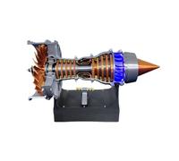 PizazzToy Turbofan Engine Model Kit That Works, 50PCS+ TRENT 900 Simulated Functional Turbofan Aircraft Engine Model Kit with LED Light, Physics Science Experiment Model