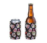Pizding 2 Pack Standard Can Cooler,Suagr Skull Can Cooler Sleeves Blank Fits for 12oz Cans Beer Beverage Holders/Hugger/Huggie/Insulator for Party Wedding Outside Event Picnic