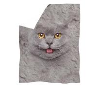 Pizding 3D Animal Print Blanket, Blue Cat Print Fleece Throw Blanket for Home Bed Sofa, Lightweight Durtable Sherpa Blanket 27.6x39.4 inch