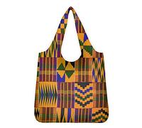 Pizding African Ethnic Tribe Reusable Grocery Shopping Bags Folding Totes Storage Bag Eco-Friendly Produce Bags with Extra Long Handles & Reinforced Bottom for Shopping Groceries Clothes Vegetables