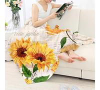 Pizding Bedding Sherpa Blanket Throw Art Elegant Sunflower Print Soft Fluffy Microfiber Easy Clean Blanket for Couch Sofa Bed Warm Fuzzy Luxury Modern Plush Blanket,51.2x59.1 inch