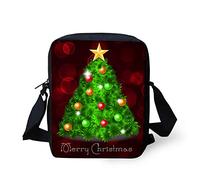 Pizding Bling Merry Christmas Tree Print Phone Purse Headset Satchel Outdoor Sports Portable Messenger Bag Fashion Crossbody Handbag Shoulder Bag for Chidren Adult