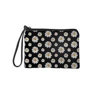 Pizding Daisy Coin Purses Vintage Pouch Wallets for Women Fashion Travel Business Shopping Money Clips Handbag Purse Zipper Clutch Bag