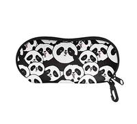 Pizding Glasses Case Portable Soft Sunglasses Case Anti-Scratch Eyeglasses Bag with Clip Cartoon Panda Print for Kids Boys Girls