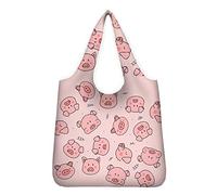 Pizding Pink Pig Pattern Reusable Grocery Bags for Women Large Foldable Shopping Bags Tote Bag, Eco-Friendly Produce Bags Large & Durable for Shopping Groceries Clothes Vegetables