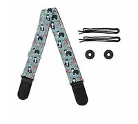 Pizding Polyester Guitar Strap with Flower Cats Pattern Suitable for Bass,Electric,Acoustic Guitars Shoulder Strap for Men Women Guitarists Replacement for Handbags