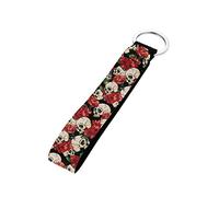 Pizding Rose Skull Pattern Hand Wrist Lanyard Premium Quality Wristlet Strap with Metal Clasp for Key Chain Camera Cell Mobile Phone Fashion Accessoires