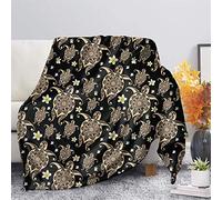 Pizding Sherpa Throw Blanket,Soft Warm Easy Clean Plush TV Blankets and Throws for Sofa Couch Bed Recliner for Women Men Boys Girls Elderly, 59.1x78.7 inch Boho Floral Sea Turtle Print