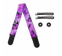 Pizding Shoulder Strap for Bass,Electric,Acoustic Guitars Handbags Print Pink Butterfly for Women Girl Guitarists Adjustable Crossbody Bag Belt