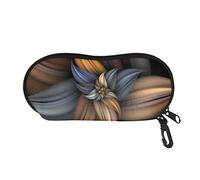 Pizding Soft Eyeglasses Case, Portable Glasses Protection Case with Clip Sunglasses Case for Women 3D Tan Flower Pattern