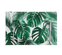 Pizding Tropical Palm Leaf Print Placemats, Stain Resistant Anti-Skid Washable PVC Table Mats Kitchen Place Mats, Set of 4 for Dinner Weddings Brunches