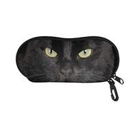 Pizding Unisex Glasses Case Soft Sunglasses Case with Clip Black Cat Print Portable Eyeglasses Cases, Protective Case For Glasses