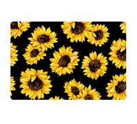 Pizding Yellow Sunflower Door Mat Area Mat for Entrance Way Indoor Outdoor Wipe Shoes Doormat Inside Outside Non-Slip Bedroom Garage Patio Living Room Garden Kitchen Decor Rug Mats for Women Girl