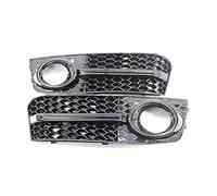 Pizgear 1 Pair Gloss Black Car Front Bumper Fog Light Cover Grille Grills Trim Honeycomb Mesh Hex, for A4 B8 2008 2009 2010 2011 2012 Front Fog Light Grille