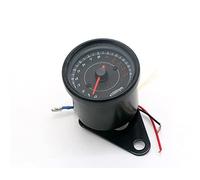 Pizgear 12V 60mm Silver Black Motorcycle Speedometer Tachometer Odometer Rev Counter 0-13000 RPM Motorcycle Speedometer(Black)