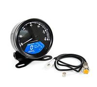 Pizgear 12V Universal Motorcycle Speedometer Tachometer Fuel Meter Dashboard Gauges Dial Odometer LCD Digital Indicator With Bracket Motorcycle Speedometer(One Set)