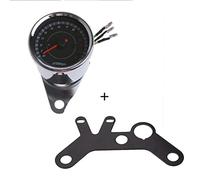 Pizgear 12V Universal Motorcycle Tachometer Tacho Gauge Speedometer With LIGHT Backlight Night Light Motorbike Moto Instrument Accessories Motorcycle Speedometer(With Bracket-B-S)