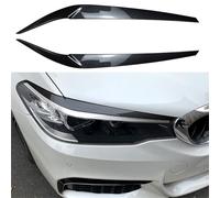 Pizgear 2pc Car Headlight Eyelid Eyebrow Trim, for 5 Series G30 525i 17-21 Black Carbon Fiber Cover Decoration Headlight Sticker(Carbon Fiber look)